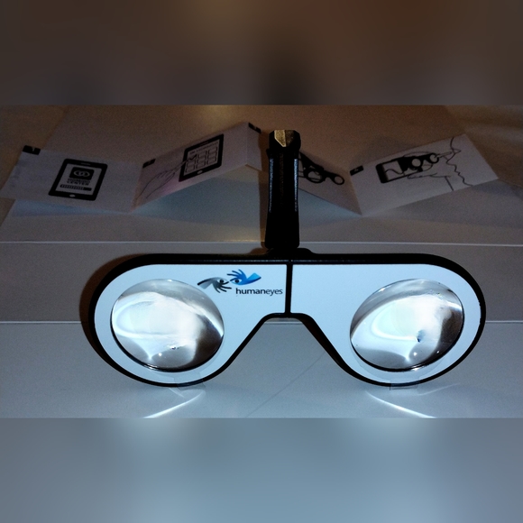 TWO PAIR Mini Virtual Reality Glasses for Smartphone Foldable VR Handmade Lenses - Picture 4 of 16